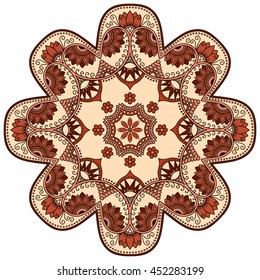 Color Circular pattern in form of mandala. Decorative ornament in ethnic oriental style.