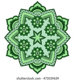 Color Circular pattern in form of mandala. Decorative ornament in ethnic oriental style.