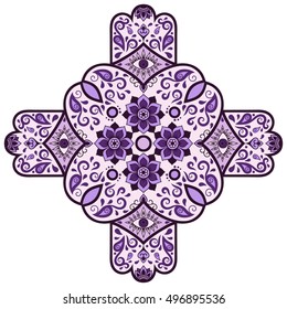 Color Circular pattern in form of mandala. Decorative ornament in ethnic oriental style.