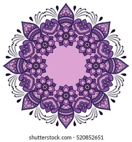 Color Circular pattern in form of mandala. Decorative ornament in ethnic oriental style.