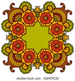 Color Circular pattern in form of mandala. Decorative ornament in ethnic oriental style.
