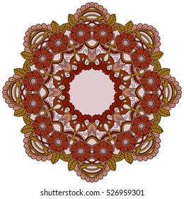Color Circular pattern in form of mandala. Decorative ornament in ethnic oriental style.