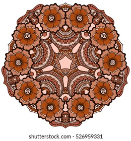 Color Circular pattern in form of mandala. Decorative ornament in ethnic oriental style.