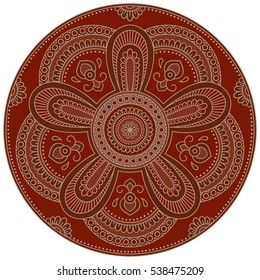 Color Circular pattern in form of mandala. Decorative ornament in ethnic oriental style.