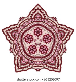 Color Circular pattern in form of mandala. Decorative ornament in ethnic oriental style.