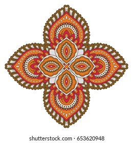 Color Circular pattern in form of mandala. Decorative ornament in ethnic oriental style.