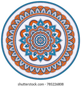Color Circular pattern in form of mandala. Decorative ornament in ethnic oriental style.