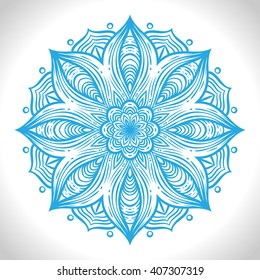 Color circular pattern. Round kaleidoscope of floral elements