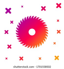 Color Circular saw blade icon isolated on white background. Saw wheel. Gradient random dynamic shapes. Vector Illustration