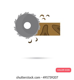 Color circular saw flat icon. Stock Vector icon. Illustration for web and mobile design
