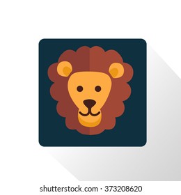 Color circus lion head icon
