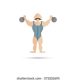 Color circus strongman icon