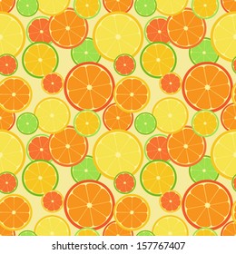 Color citrus pattern. Seamless background.