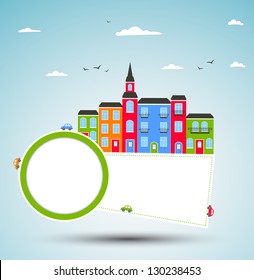 Color city background. Vector