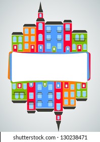 Color city background. Vector