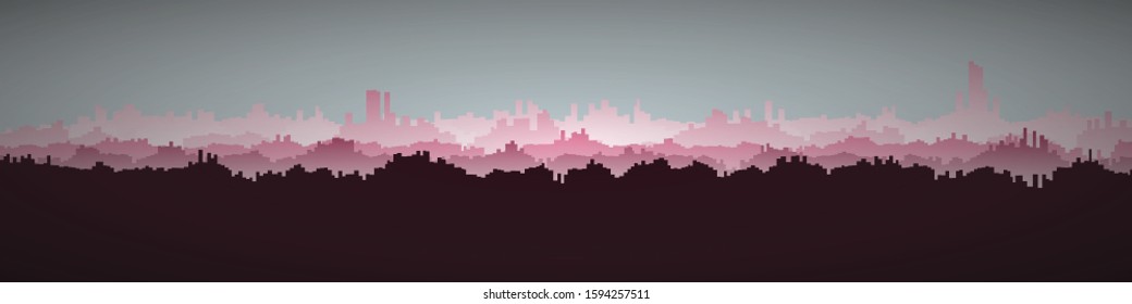 Color City Landscape Generative Art background illustration