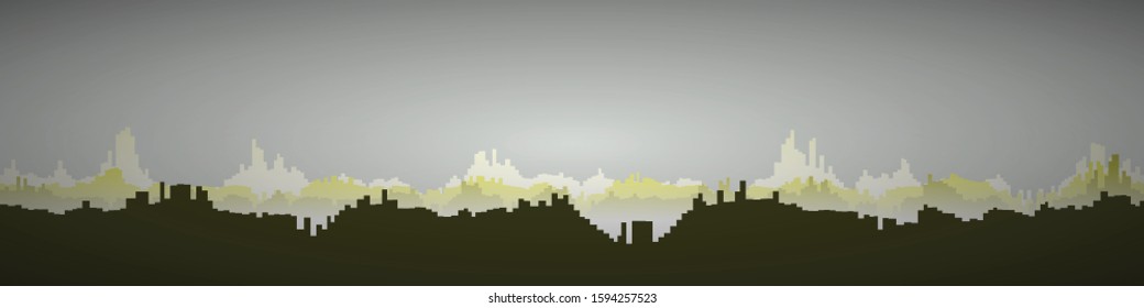 Color City Landscape Generative Art background illustration