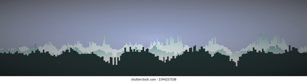 Color City Landscape Generative Art background illustration