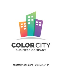 color city logo design with gradient color