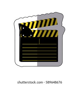 color clapper board icon, vector illustraction design image