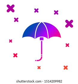 Color Classic elegant opened umbrella icon isolated on white background. Rain protection symbol. Gradient random dynamic shapes. Vector Illustration