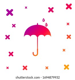 Color Classic elegant opened umbrella icon isolated on white background. Rain protection symbol. Gradient random dynamic shapes. Vector Illustration