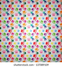 Color clean vector animal footprint background pattern
