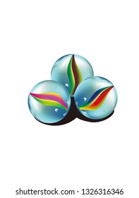 color and clear color marbles