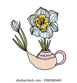 Color clip art with daffodil