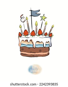 Color clipart from the set "Happy Birthday" Cake, balloons, candles, teddy bear