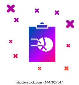 Color Clipboard with graph chart icon isolated on white background. Report text file icon. Accounting sign. Audit, analysis, planning. Gradient random dynamic shapes. Vector Illustration
