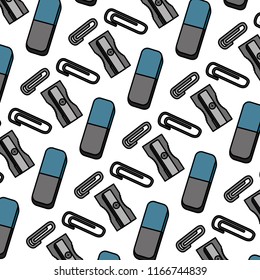 color clips with eraser and sharpener tools background