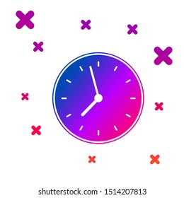 Color Clock icon isolated on white background. Time symbol. Gradient random dynamic shapes. Vector Illustration