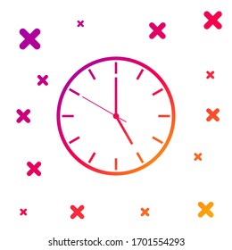Color Clock icon isolated on white background. Time symbol. Gradient random dynamic shapes. Vector Illustration