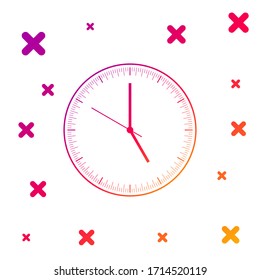 Color Clock icon isolated on white background. Time icon. Gradient random dynamic shapes. Vector Illustration
