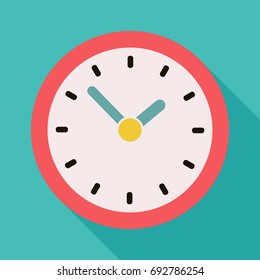 Color clock icon. Vector flat illustration.