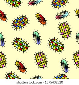 Color cloth flaps seamless pattern. Vector hand-drawn illustration. Textures for clothes, wrapping paper, souvenirs and invitations.