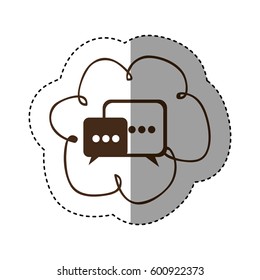 color cloud chat bubbles icons sercive, vector illustration design