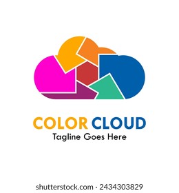 Color cloud design logo template illustration