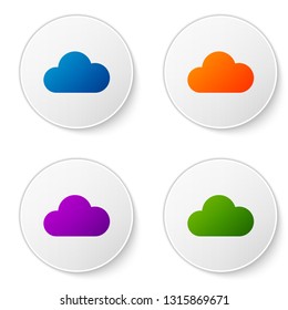 Color Cloud icon isolated on white background. Set color icon in circle buttons. Vector Illustration