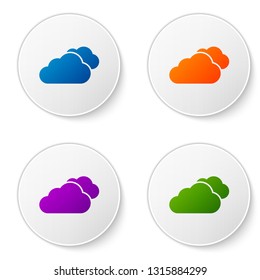 Color Cloud icon isolated on white background. Set color icon in circle buttons. Vector Illustration