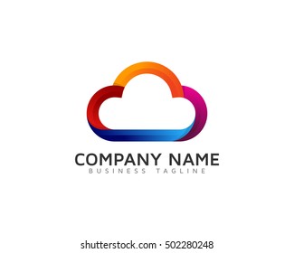 Color Cloud Logo Design Template