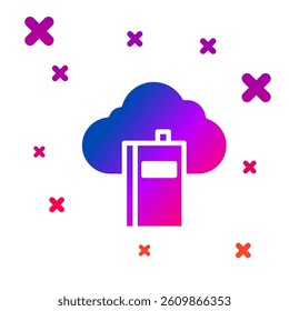 Color Cloud or online library icon isolated on white background. Internet education or distance training. Gradient random dynamic shapes. Vector Illustration