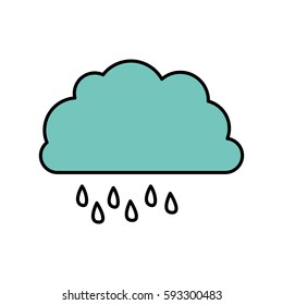 color cloud rainning icon, vector illustraction design image