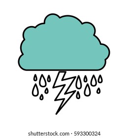 color cloud rainning with ray, vector illustraction design