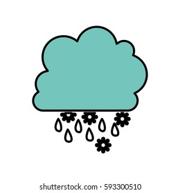 color cloud rainning and snowing icon, vector illustraction design