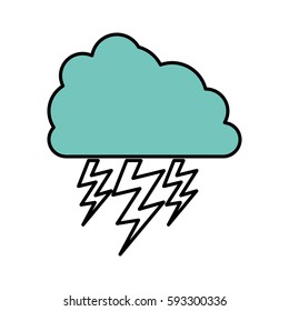 color cloud with ray icon, vector illustraction design image