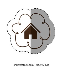 color cloud service connect icon, vector illustration design