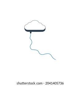 Color cloud shape computing flat icon. Simple editable eps vector usable for web and print items.