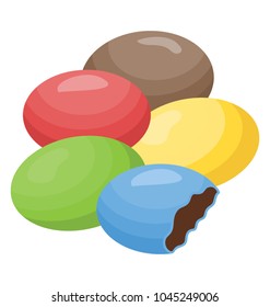 Color coated chocolates